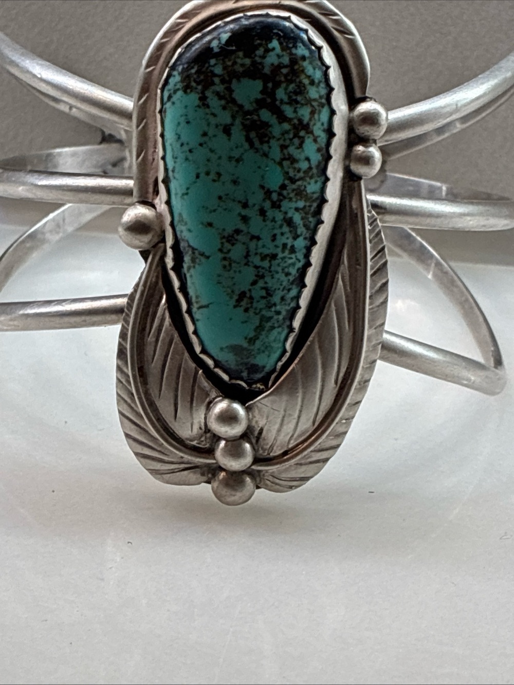 Vintage Navajo Sterling Silver, No 8 Turquoise Cuff Bracelet
